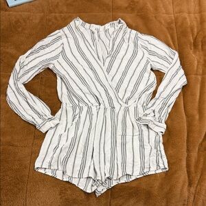 Elegant Striped White and Black Romper